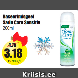 Allahindlus - Raseerimisgeel Satin Care Sensitiv 200ml