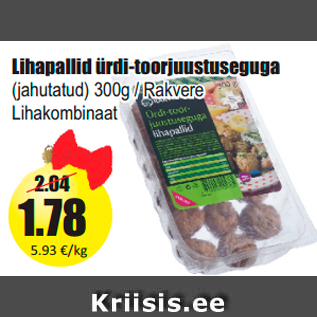 Allahindlus - Lihapallid ürdi-toorjuustuseguga