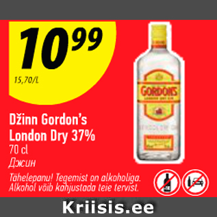 Allahindlus - Džinn Gordon´s London Dry