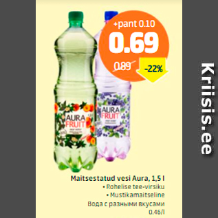 Allahindlus - Maitsestatud vesi Aura, 1,5 l