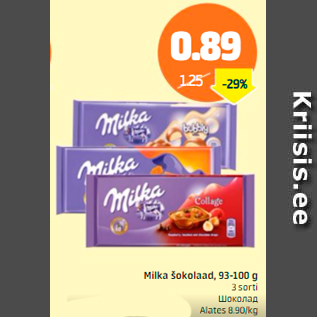 Allahindlus - Milka šokolaad, 93-100 g