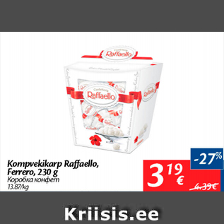 Allahindlus - Kompvekikarp Raffaello, Ferrero, 230 g