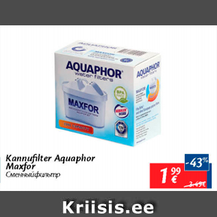 Allahindlus - Kannufilter Aguaphor Maxfor