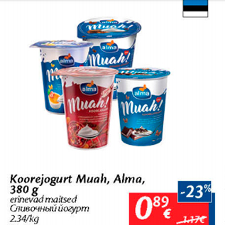 Allahindlus - Koorejogurt Muah, Alma, 380 g