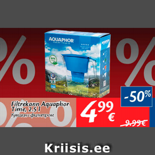 Allahindlus - Filtrekann Aquaphor Time, 2,5 l