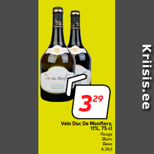 Allahindlus - Vein Duc De Monflory, 11%, 75 cl