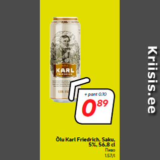 Allahindlus - Õlu Karl Friedrich, Saku, 5%, 56,8 cl