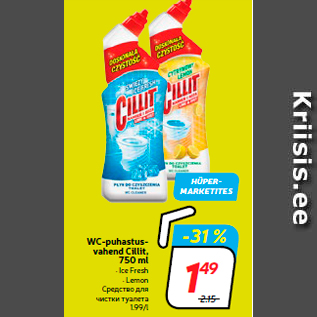 Allahindlus - WC-puhastusvahend Cillit, 750 ml