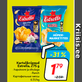 Allahindlus - Kartulikrõpsud Estrella, 275 g