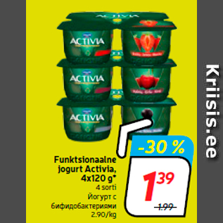 Allahindlus - Funktsionaalne jogurt Activia, 4x120 g*