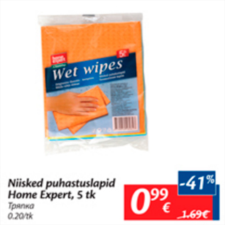 Allahindlus - Niisked puhastuslapid Home Expert, 5 tk