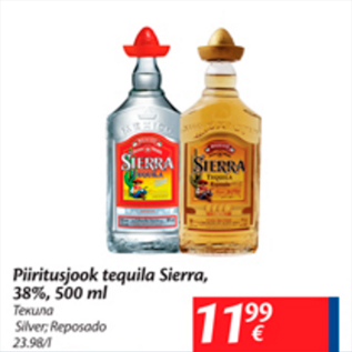 Allahindlus - Piiritusjook tequila Sierra