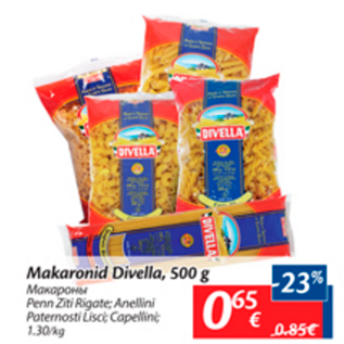 Allahindlus - Makaronid Divella, 500 g