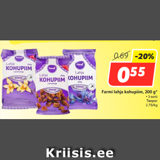 Allahindlus - Farmi lahja kohupiim, 200 g*