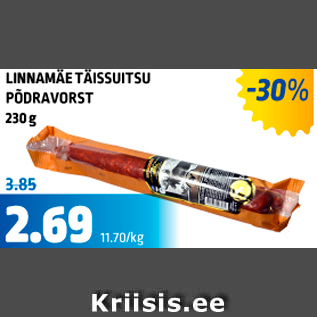 Allahindlus - LINNAMÄE TÄISSUITSU PÕDRAVORST, 230 g