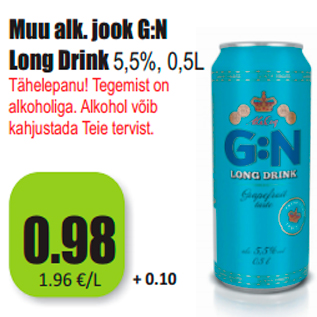 Allahindlus - Muu alk. jook G:N Long Drink