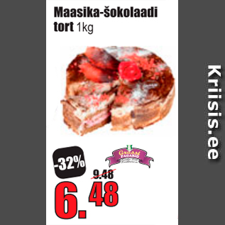 Allahindlus - Maasika-šokolaadi tort 1 kg