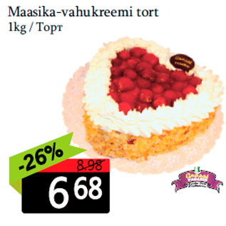 Allahindlus - Maasika-vahukreemi tort 1kg