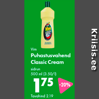 Allahindlus - Virm Puhastusvahend Classic Cream