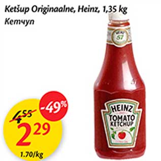 Allahindlus - Ketšup Originaalne, Heinz, 1,35 kg