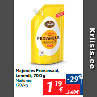 Allahindlus - Majonees Provansaal, Lemmik, 700 g