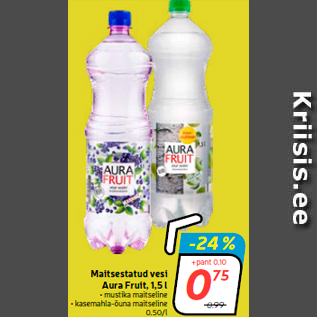 Allahindlus - Maitsestatud vesi Aura Fruit, 1,5 l