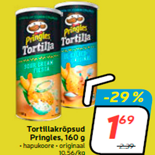 Allahindlus - Tortillakrõpsud Pringles, 160 g