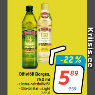 Allahindlus - Oliiviõli Borges, 750 ml