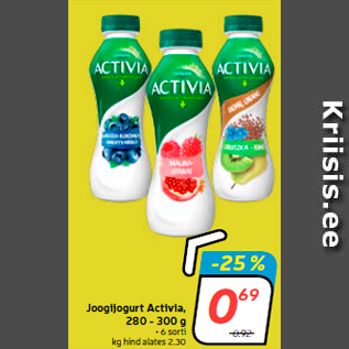 Allahindlus - Joogijogurt Activia, 280 - 300 g