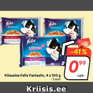 Allahindlus - Kiisueine Felix Fantastic, 4 x 100 g