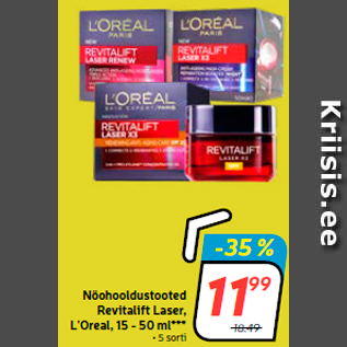 Allahindlus - Näohooldustooted Revitalift Laser, L