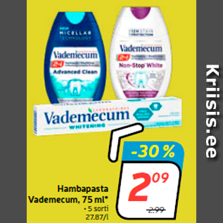 Allahindlus - Hambapasta Vademecum, 75 ml*