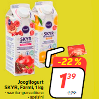 Allahindlus - Joogijogurt SKYR, Farmi, 1 kg