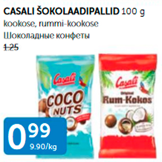 Allahindlus - CASALI ŠOKOLAADIPALLID 100 g