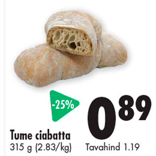 Allahindlus - Tume ciabatta