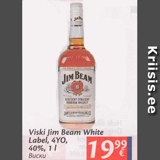 Allahindlus - Viski Jim Beam White Label, 4YO