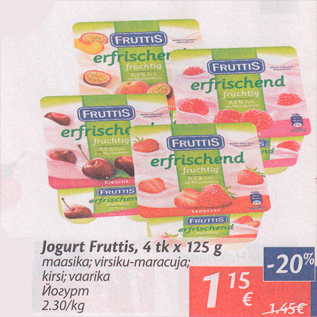 Allahindlus - Jogurt Fruttis, 4 tk x 125 g