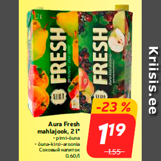 Allahindlus - Aura Fresh mahlajook, 2 l*