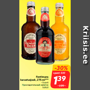 Allahindlus - Fentimans karastusjook, 275 ml*** • 5 sorti