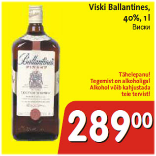 Allahindlus - Viski Ballantines