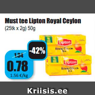 Allahindlus - Must tee Lipton Royal Ceylon