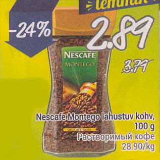 Allahindlus - Nescafe Montego lahustuv kohv, 100 g