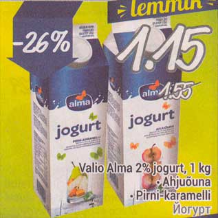 Allahindlus - Valio Alma 2% jogurt, 1 kg