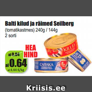 Allahindlus - Balti kilud ja räimed Seilberg