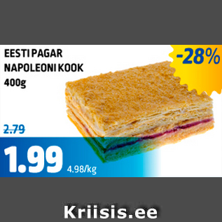 Allahindlus - EESTIPAGAR NAPOLEONI KOOK 400 g