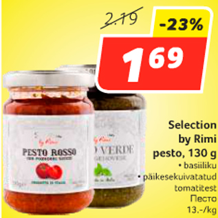 Allahindlus - Selection by Rimi pesto, 130 g