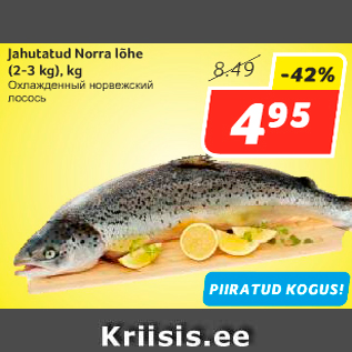 Allahindlus - Jahutatud Norra lõhe (2-3 kg), kg