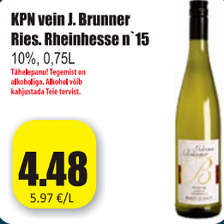 Allahindlus - KPN vein J.Brenner Ries. Rheinhesse n