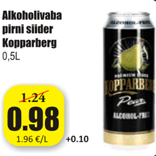 Allahindlus - Alkohoolivaba pirni siider Kopparberg 0,5 l