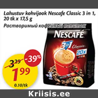 Allahindlus - Lahustuv kohvijook Nescafe Classic 3 in 1,